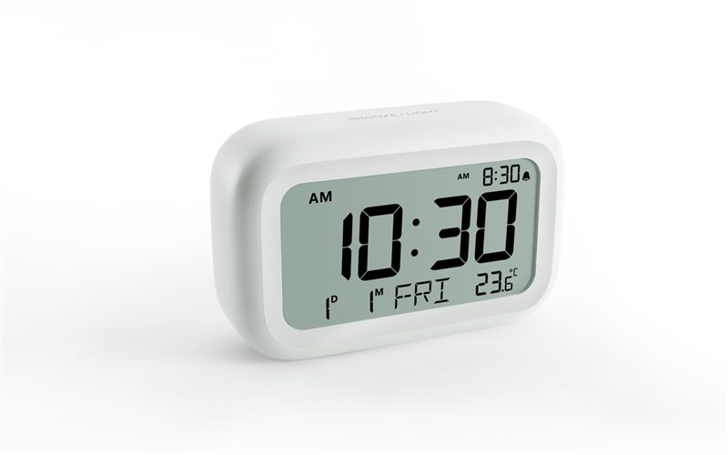 YGH5293Y compact digital alarm clock — white background product photo