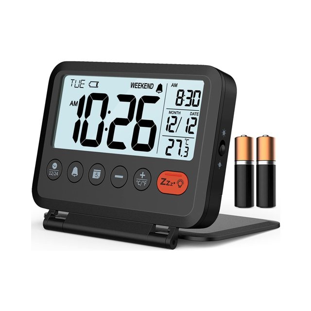 YGH6201 multi-function digital clock — white background product photo