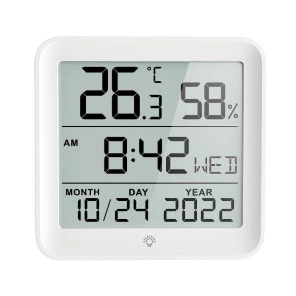 Backlit Digital Clock with Temp/Humidity Display