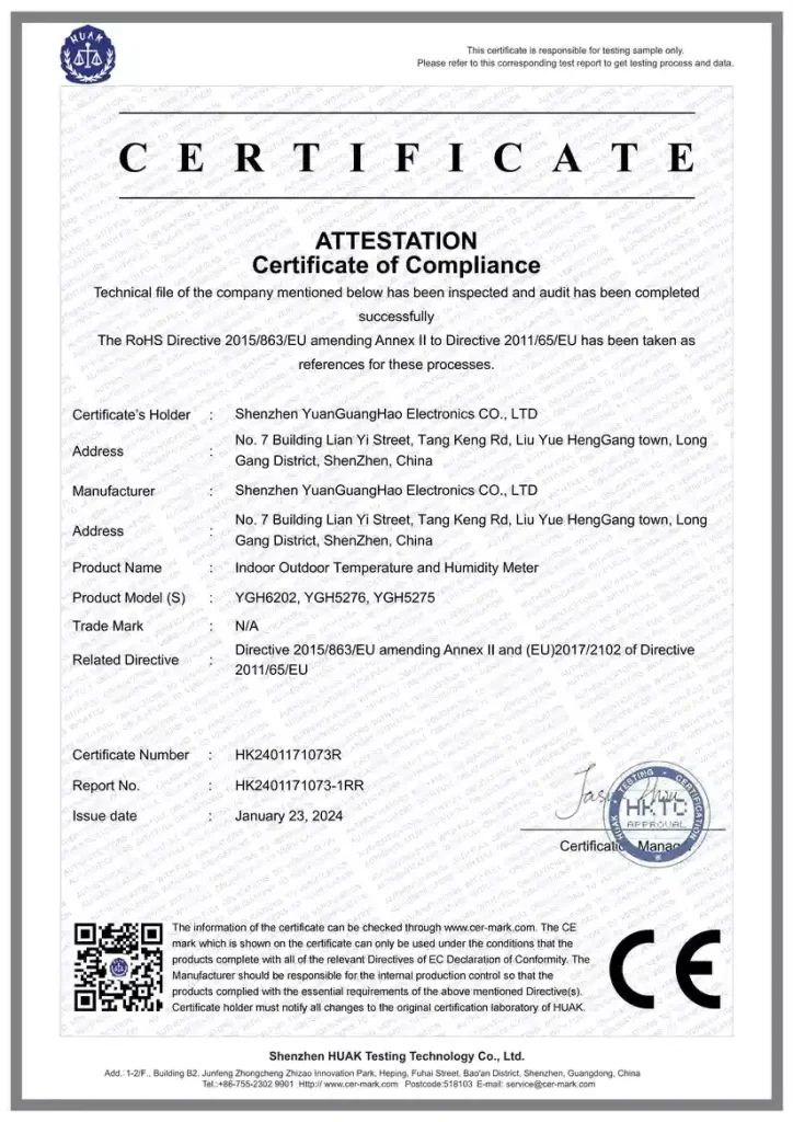 CE+ROHS (YGH6202)