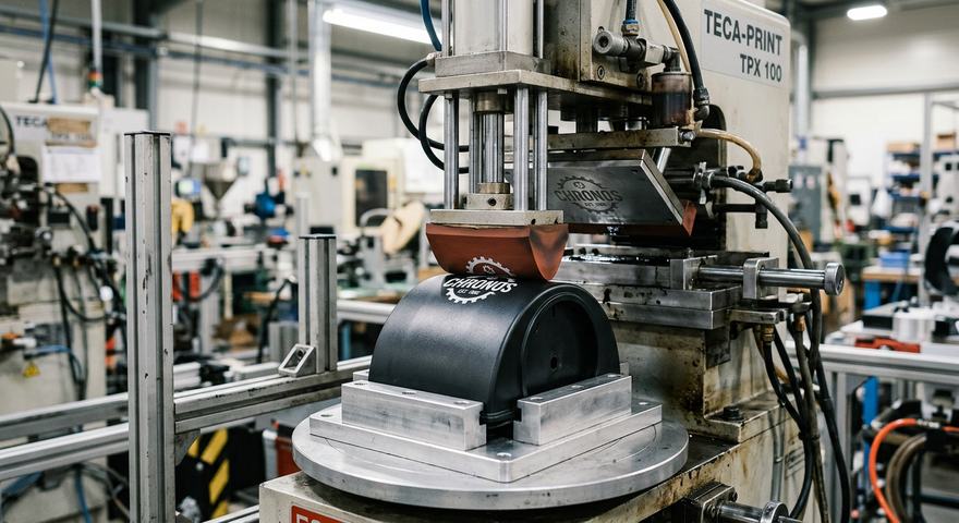 Pad printing process on a digital clock housing
