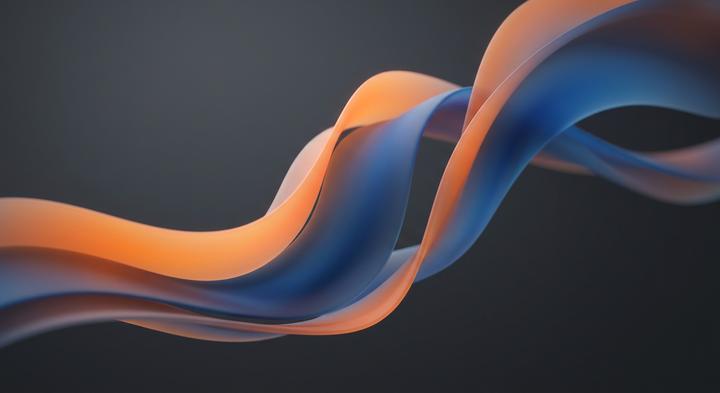 Abstract fluid dynamics and stress flow visualization in warm and cool tones