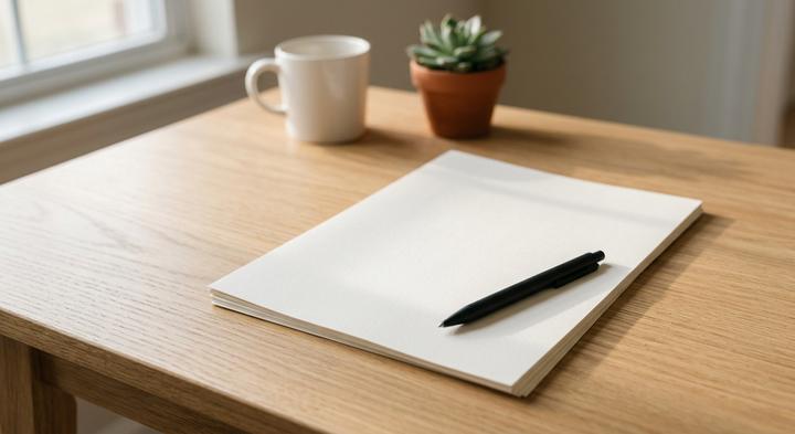 Minimalist desk setting with a generic document symbolizing compliance report auditing
