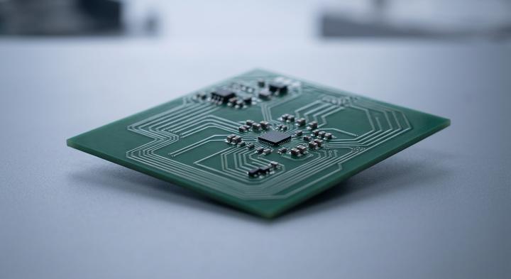 Close-up of a clean, high-precision circuit board representing factory-direct quality control