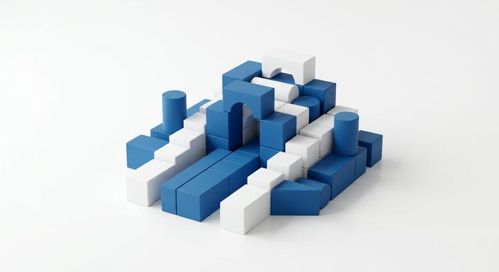 Abstract clean geometric shapes illustrating secure global logistics and customs compliance