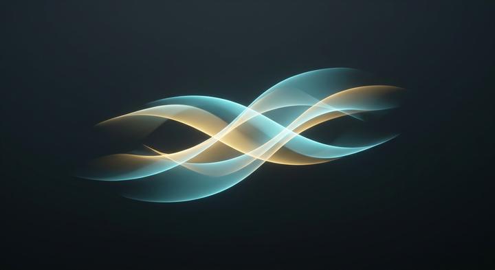Abstract glowing wave paths representing optimized power current in a custom digital hygrometer