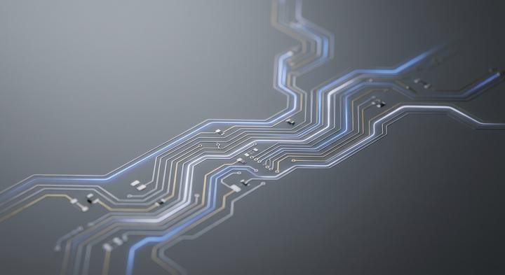 Abstract clean electronic component background representing quality engineering