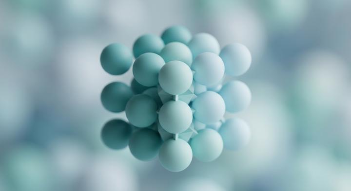 Abstract 3D rendering representing physical molecular slowdown in freezing temperatures