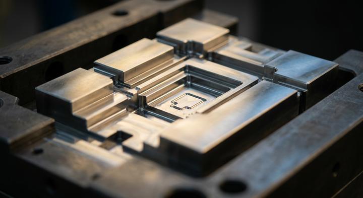 High-precision polished steel injection mold cavities representing rigorous DFM and tooling standards