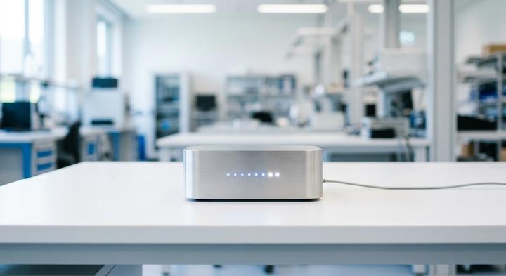 Clean electronics testing equipment representing quality assurance in a promotional gifts factory