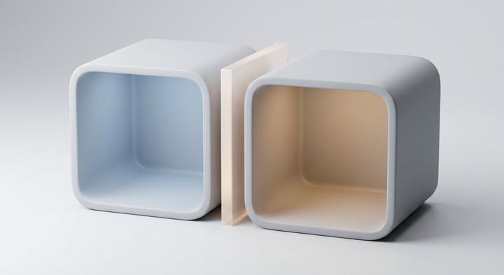 Abstract 3D design concept showcasing physical chamber isolation with clean modern partitions.