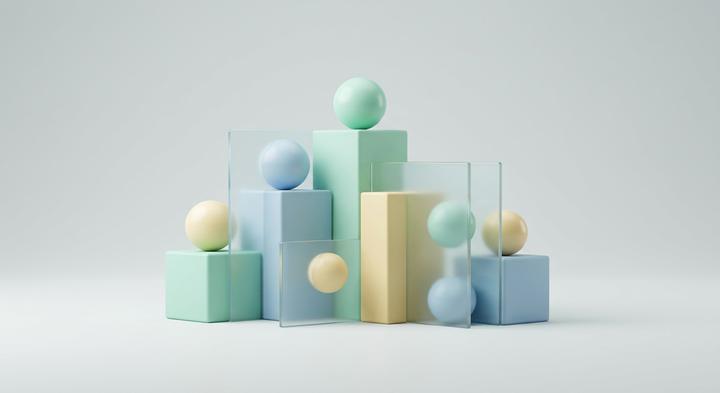 Abstract 3D graphic representing structural balance and compliance audits.