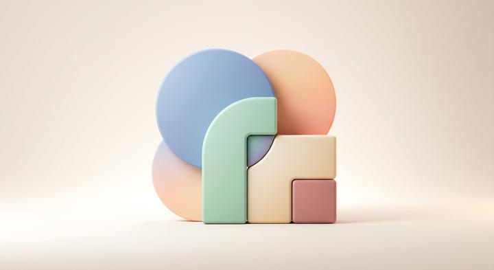 Abstract 3D geometric shapes symbolizing manufacturing compliance and structured quality control for electronic promotional gifts manufacturer