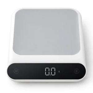 YGH-5262 white digital kitchen scale with LED display, front view