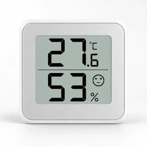 YGH6222 mini thermo hygrometer front LCD display