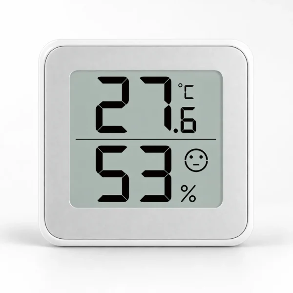 YGH6222 mini thermo hygrometer front LCD display